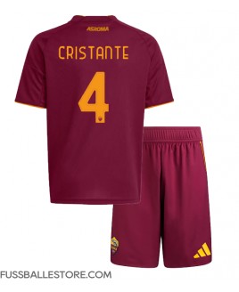 Günstige AS Roma Bryan Cristante #4 Heimtrikotsatz Kinder 2025-26 Kurzarm (+ Kurze Hosen)